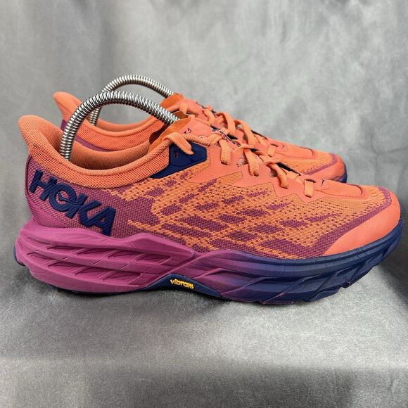 Hoka Speedgoat 5 Trail Running Shoes Women’s 9 B Fuchsia Pink Camellia Orange - Picture 3 of 17